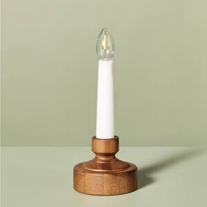 7.35" Flameless Christmas Window Taper Candle Wood - Hearth & Hand with Magnolia